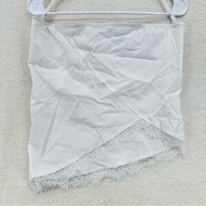 Princess Polly White Lace Asymmetrical Strapless Tubetop Blouse